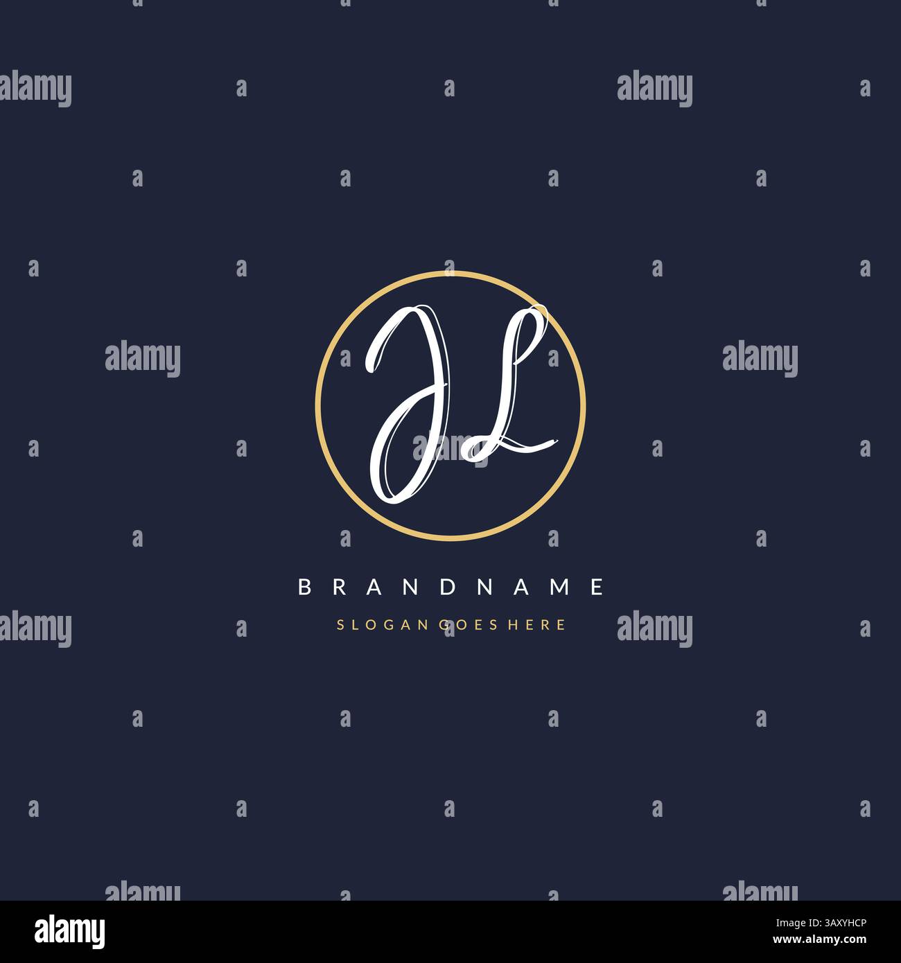 Initial Letter JL Logo Monogramm femininer Stil mit kreisenden Design Ideen Vektorgrafik Stock Vektor