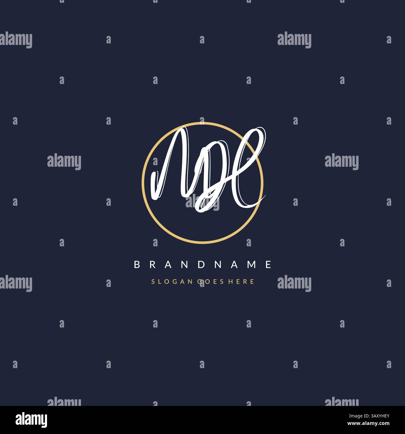 Initial Letter MH Logo Monogramm femininer Stil mit kreisenden Design Ideen Vektorgrafik Stock Vektor