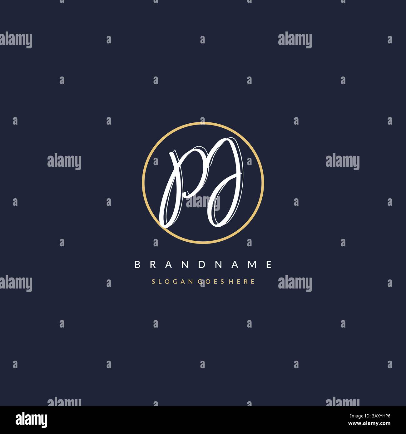 Initial Letter PJ-Logo Monogramm femininer Stil mit kreisenden Design Ideen Vektorgrafik Stock Vektor