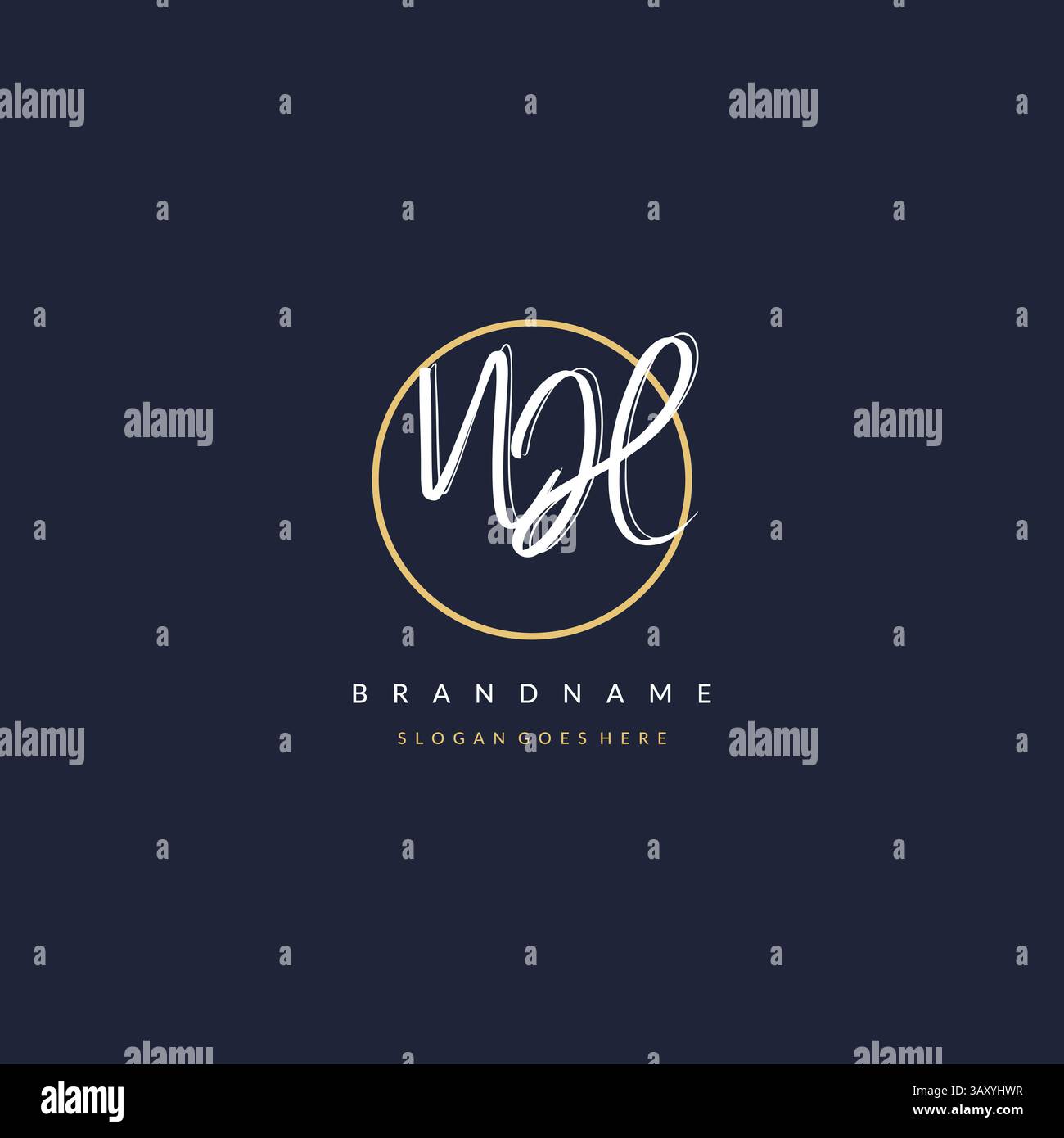 Initial Letter NH Logo Monogramm femininer Stil mit kreisenden Design Ideen Vektorgrafik Stock Vektor
