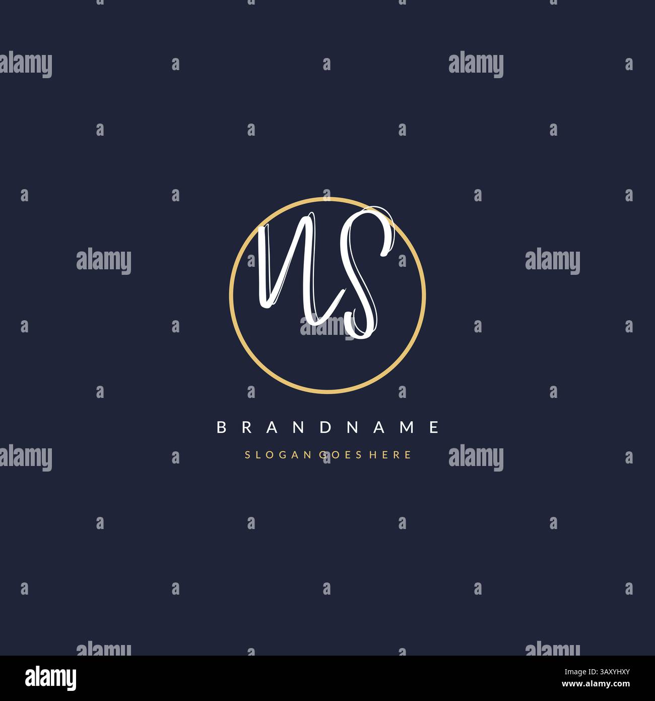 Initial Letter NS-Logo Monogramm femininer Stil mit kreisenden Design Ideen Vektorgrafik Stock Vektor