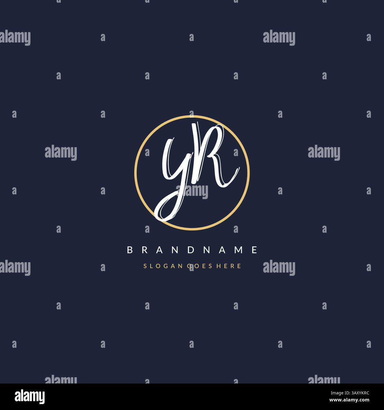 Initial Letter YR Logo Monogramm femininer Stil mit kreisenden Design Ideen Vektorgrafik Stock Vektor