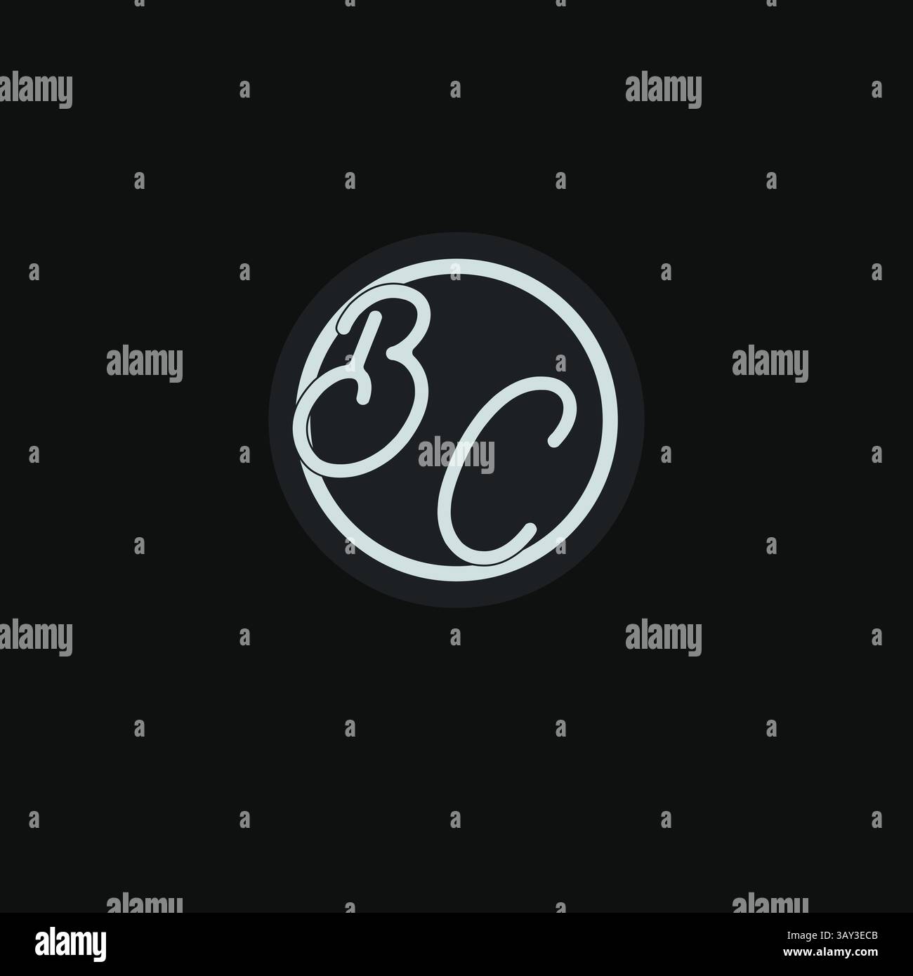 Initialen BC-Logo-Monogramm mit einfacher kreisförmiger, inspirierender Vektorgrafik Stock Vektor
