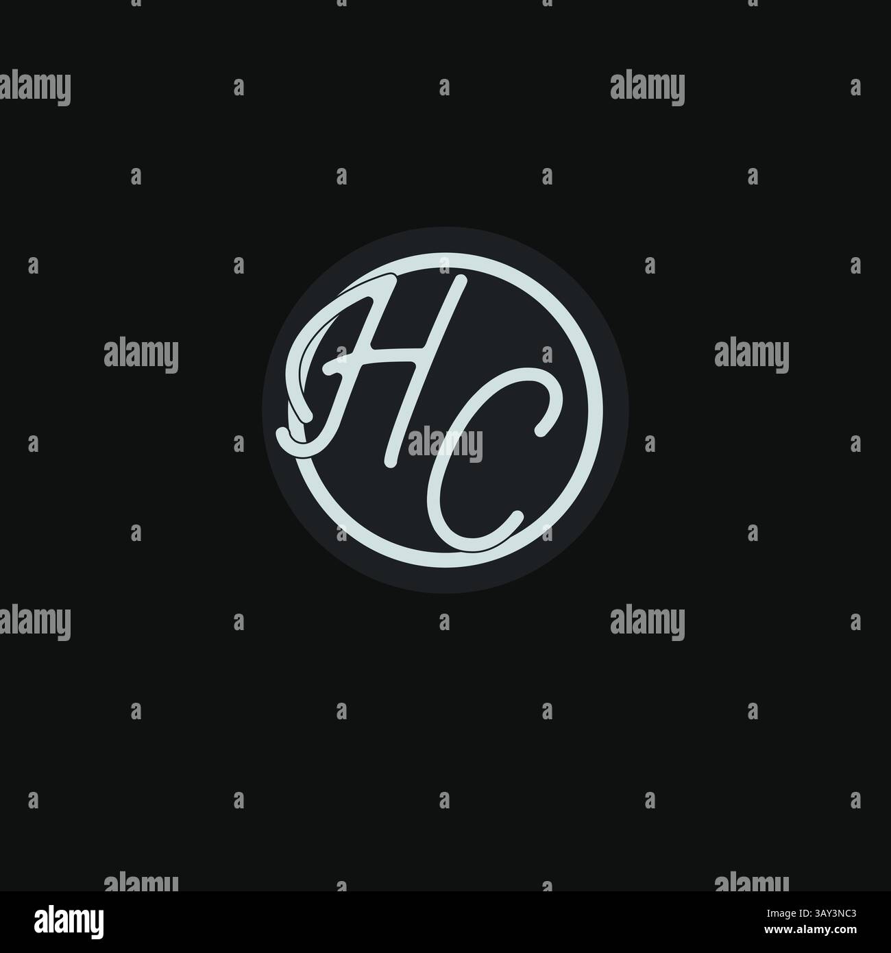 Monogramm des HC-Logos mit einfacher kreisförmiger, inspirierender Vektorgrafik Stock Vektor