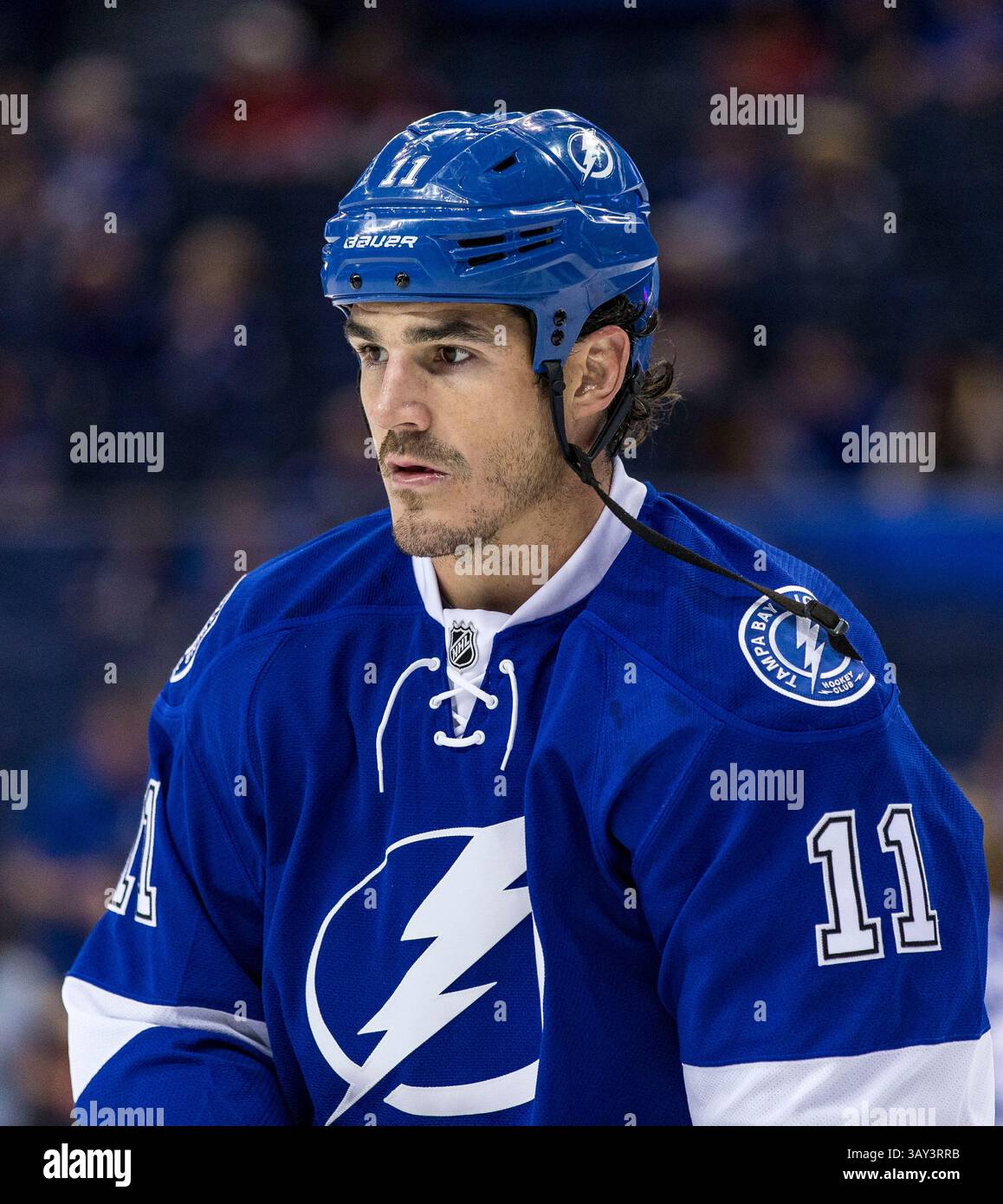 20. Oktober 2016: Tampa Bay Lightning Center Brian Boyle (11) vor dem Spiel zwischen der Colorado Avalanche und dem Tampa Bay Lightning in der Amalie Arena in Tampa, Florida. Del Mecum/CSM(Kreditbild: &Copy; Del Mecum/CSM via ZUMA Wire) Stockfoto