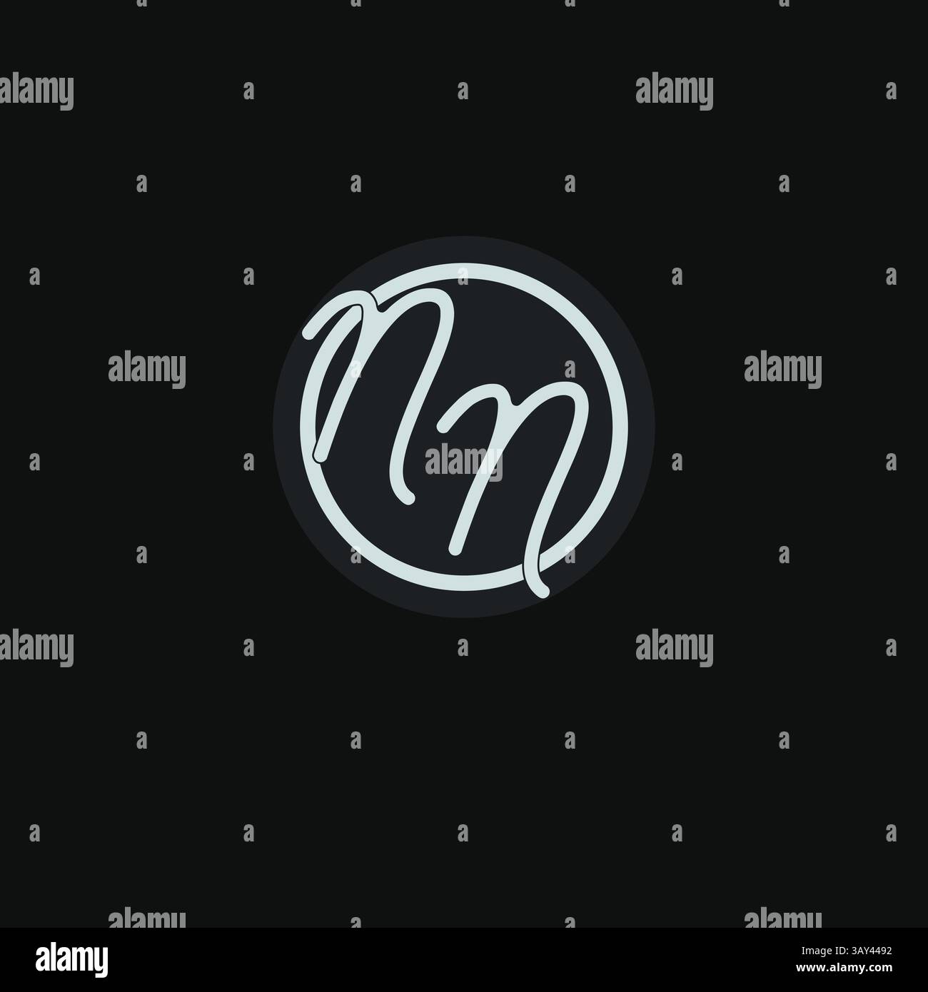 Initialen NN-Logo-Monogramm mit einfacher kreisförmiger Vektorgrafik Stock Vektor
