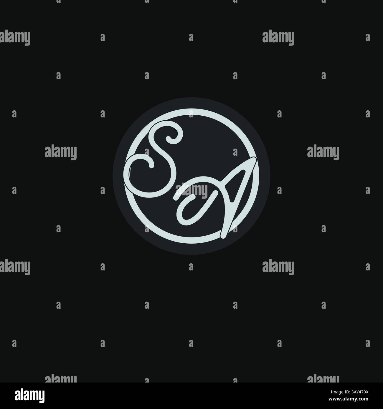 Initialen SA-Logo-Monogramm mit einfacher kreisförmiger Vektorgrafik Stock Vektor