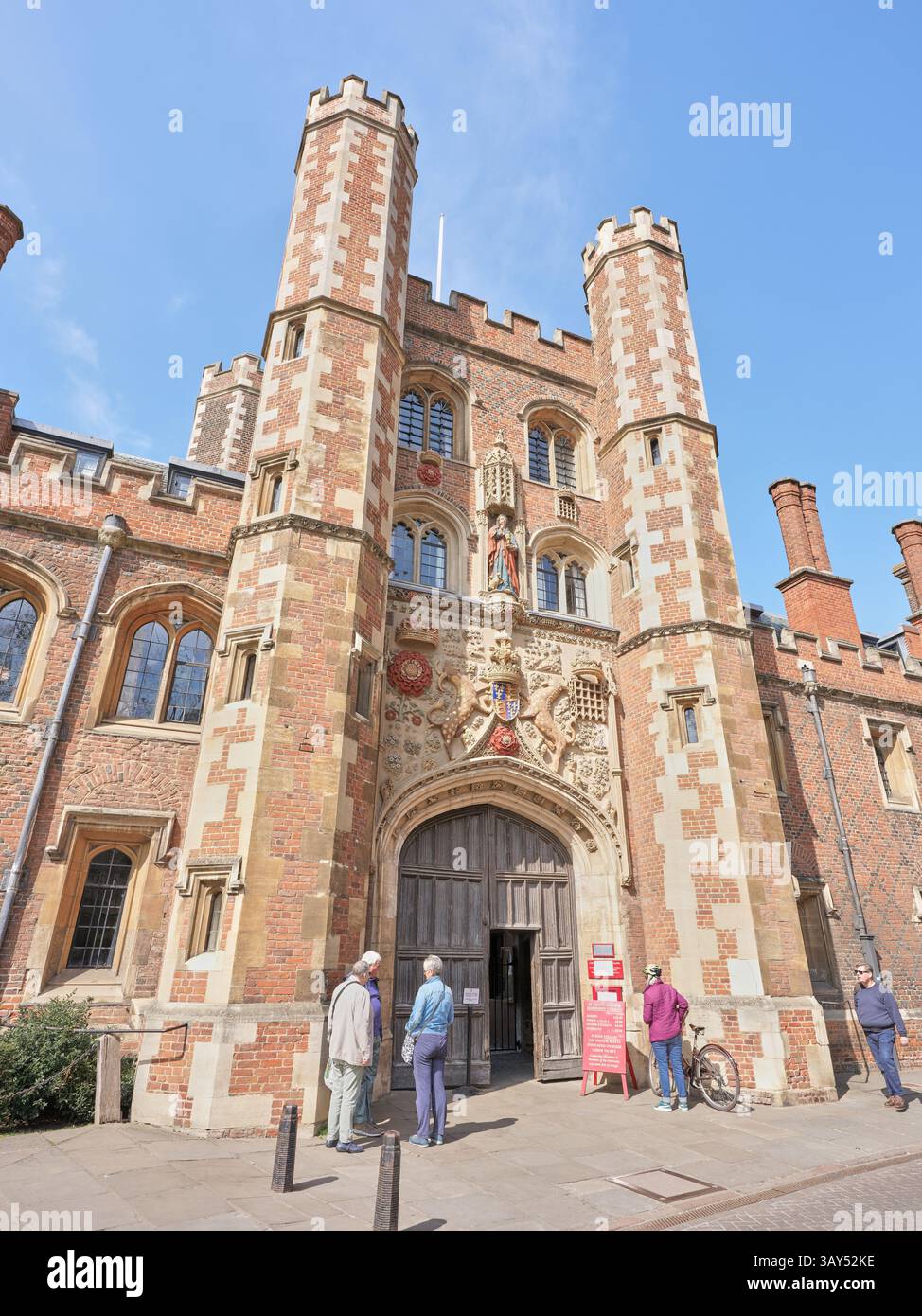Eintritt zum St. John's College, University of Cambridge, England. Stockfoto