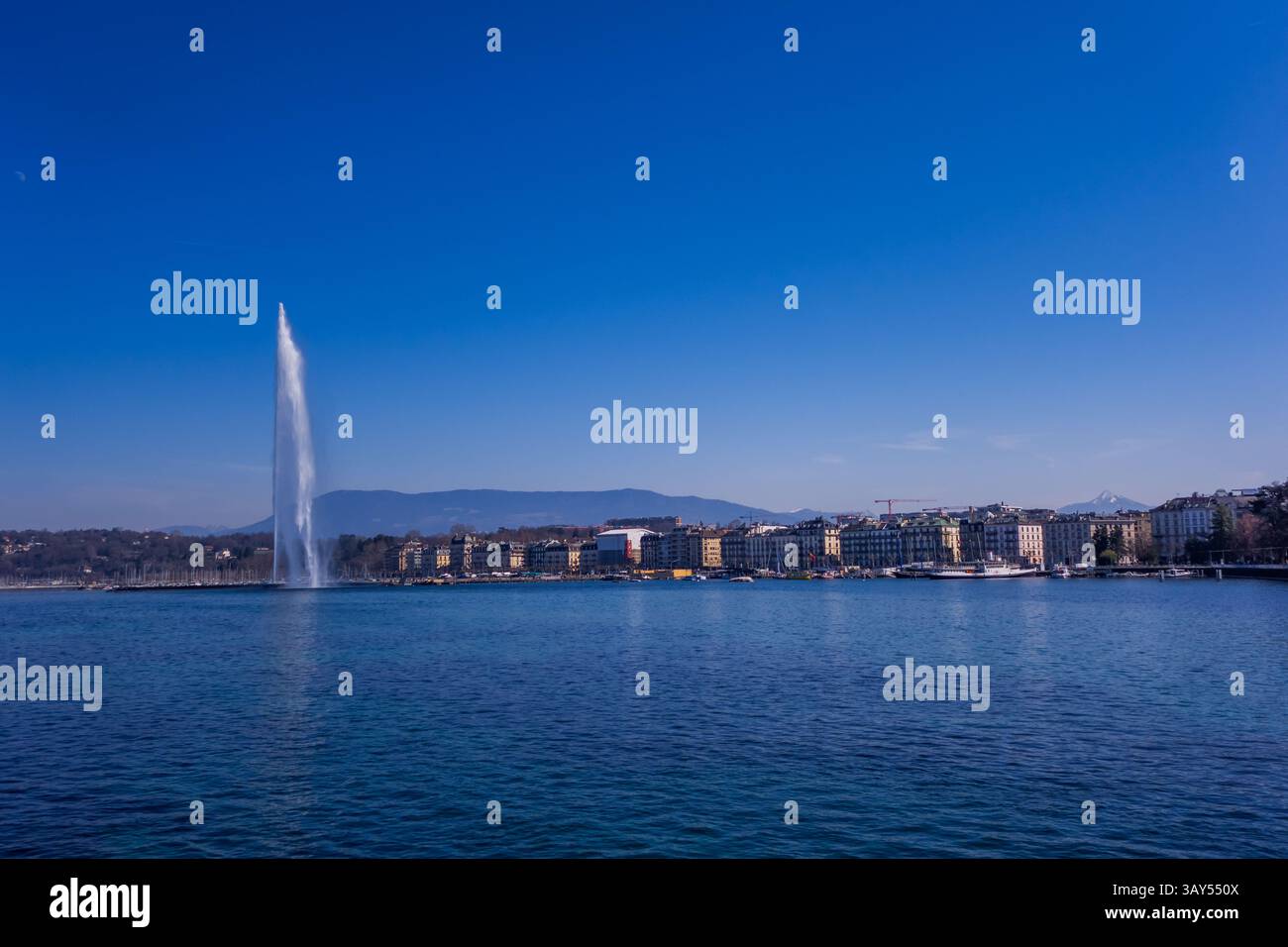 Der berühmte Brunnen am Genfer See, Schweiz Stockfoto