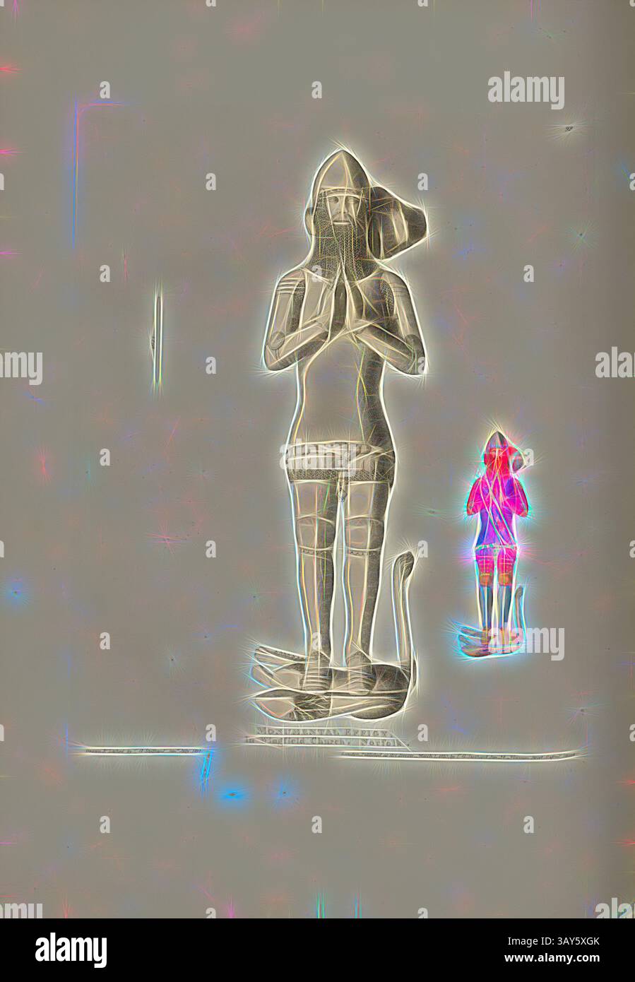 Eine auffällige Figur steht mit betenden Händen, die anmutig auf einem Schwan thront, während eine kleinere Figur dahinter nachdenklich zu blicken scheint. Die Szene ist mit einem lebendigen, ätherischen Glanz durchströmt, der die Aura von Gelassenheit und Nachsicht verstärkt., Monumental Effigy, in Wingfield Church, Norfolk, Tomb of Sir John Wingfield in der St Andrew's Church in Wingfield, Norfolk, signiert: Draw & Etched by C.A. Stothard Jun, herausgegeben von C.A. Stothard, Abb. 103, 92, nach S. 70, Stothard, Charles Alfred Jun. (gezeichnet, geätzt und publiziert), Charles Alfred Stothard, Alfred John Kempe: Die monumentalen Bildnisse des Großen Stockfoto