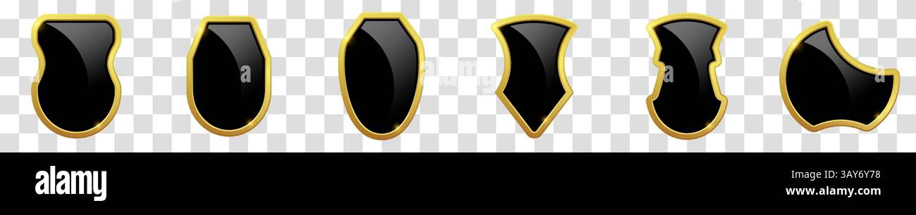 Set aus glänzender Glasscheibe. Vektorabbildung. Transparenter Hintergrund. Stock Vektor