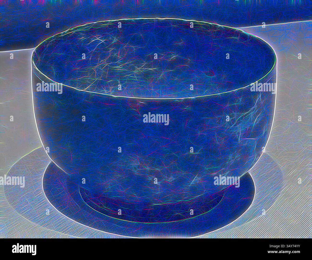 Eine strukturierte Schüssel sitzt auf einer runden Basis mit einer glatten, abgerundeten Kante, die ihre schlichte Eleganz unterstreicht. Die Oberfläche reflektiert komplizierte Muster, was auf ein einzigartiges Material oder Design hindeutet., Schale, 918-1392, Bronze, Malachitverkrustung, 3-7/8 x 6-1/4 Zoll (durchm.), Asiatische Kunst, Klassische Kunst mit modernem Touch, neu interpretiert von Artotop Stockfoto