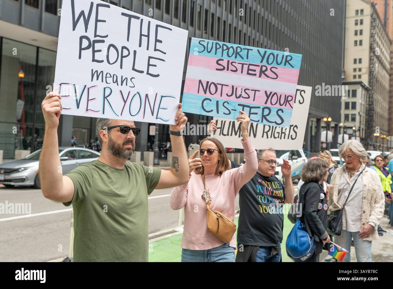 Trans Rights Protest in Chicago Stockfoto