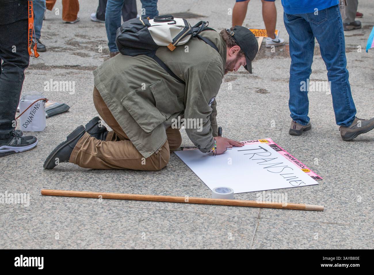 Trans Rights Protest in Chicago Stockfoto