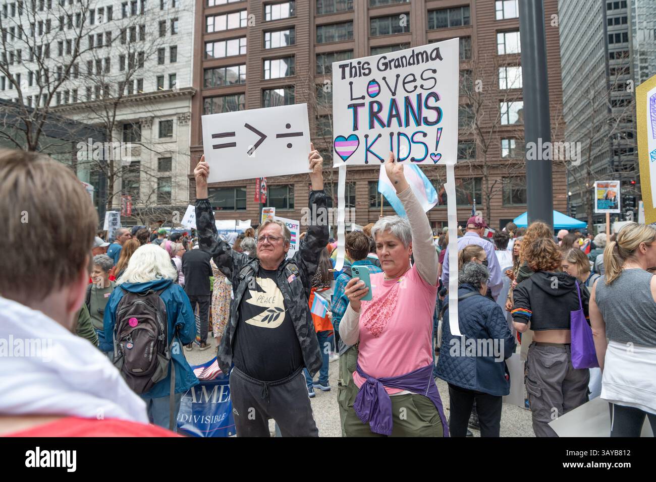 Trans Rights Protest in Chicago Stockfoto