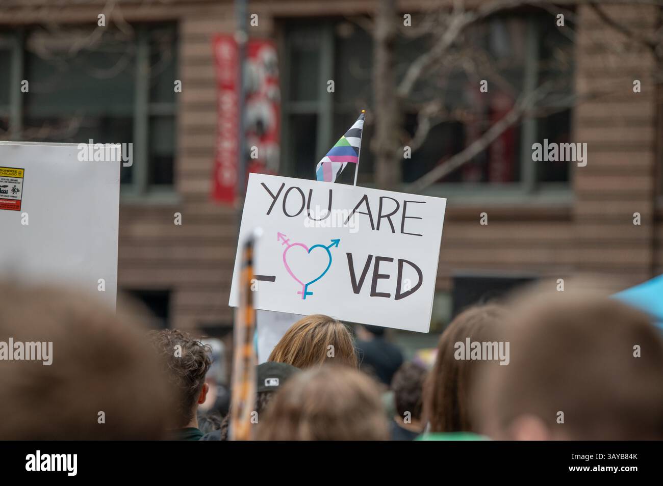 Trans Rights Protest in Chicago Stockfoto