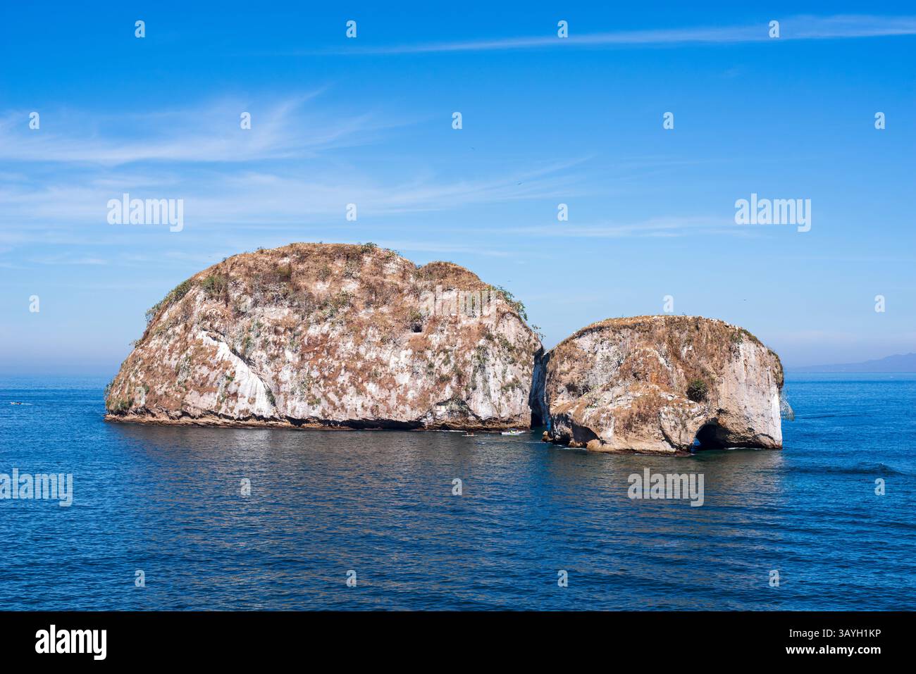 Felsformationen des Marineparks los arcos in der Bucht von banderas puerto vallarta mexiko Stockfoto