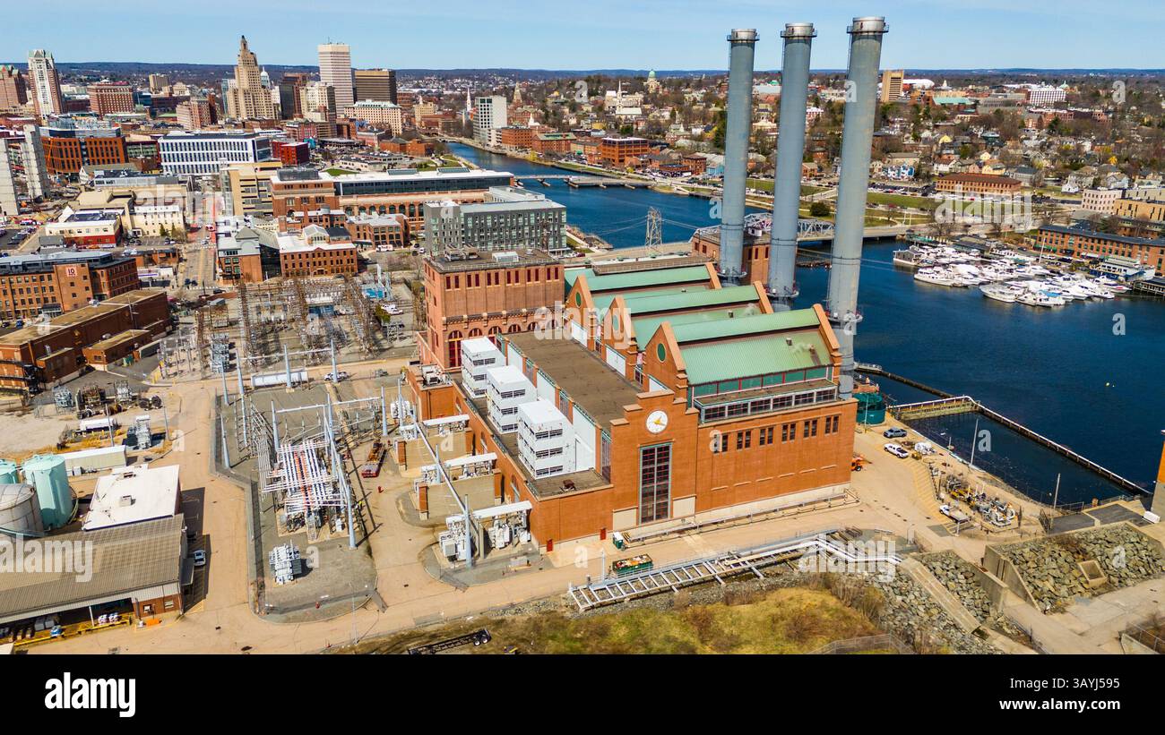 Dominion Energy Manchester Street Station, Gaskraftwerk, Providence, Rhode Island, USA Stockfoto