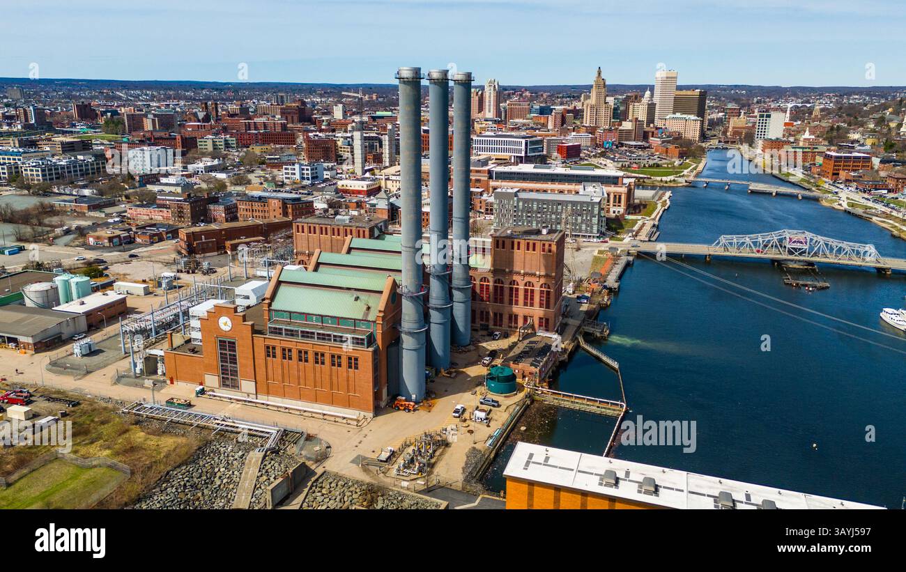 Dominion Energy Manchester Street Station, Gaskraftwerk, Providence, Rhode Island, USA Stockfoto