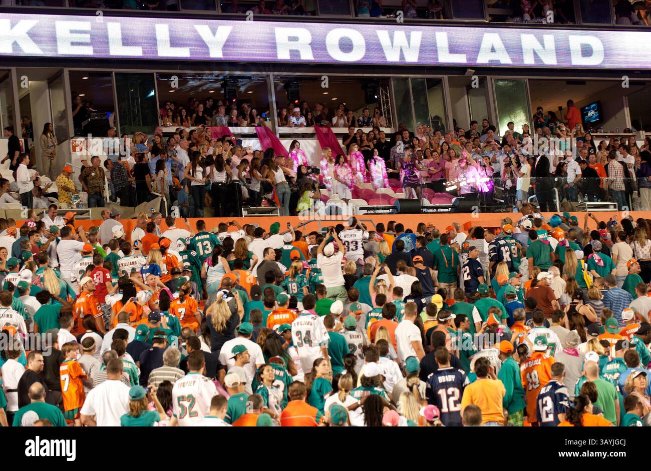 Oktober 2010 - Miami Gardens, Florida, USA - Fans des Spiels bei Monday Night Football/. Miami Dolphins vs. New England Patriots (Kreditbild: © Michele Sandberg/ZUMApress.com) Stockfoto