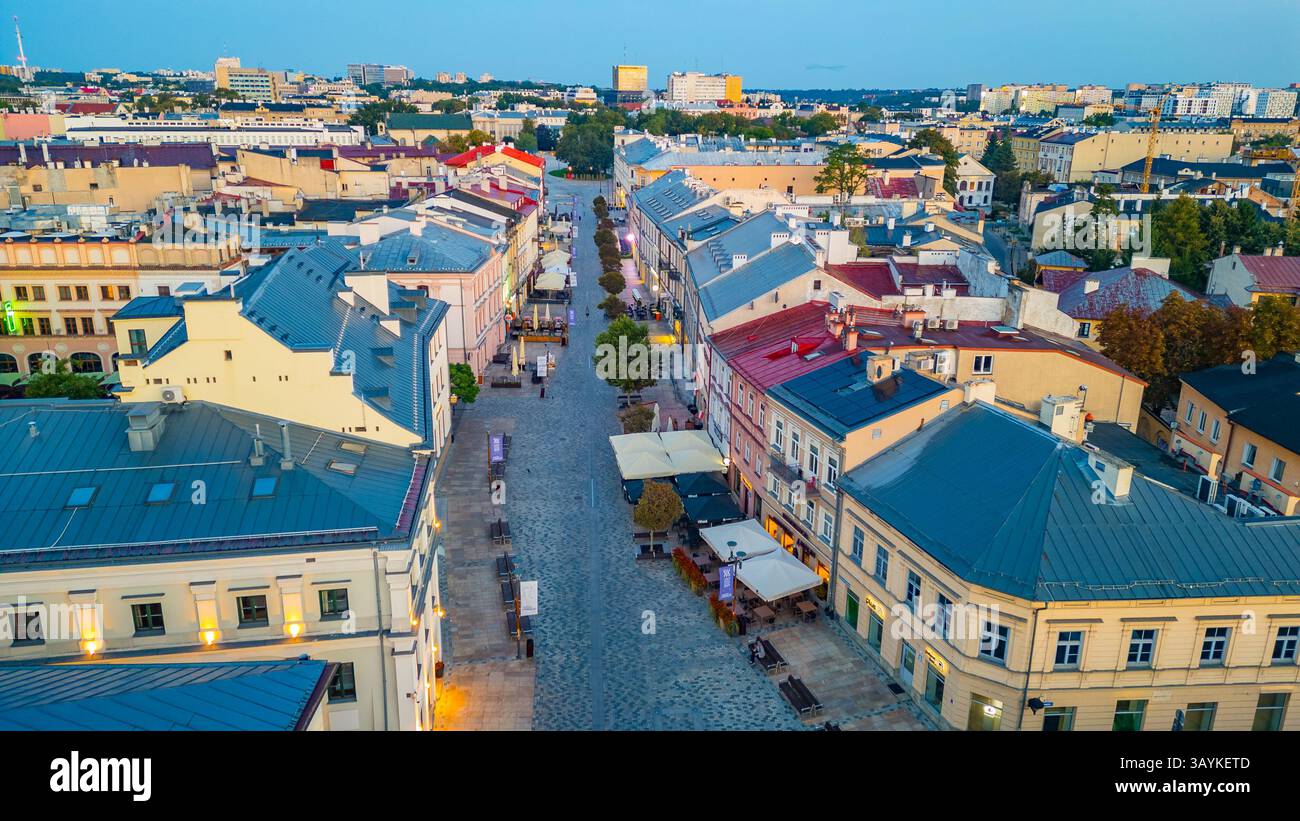 Sonnenaufgangspanorama des Krakauer Tors in Lublin, Polen. BILD Stockfoto