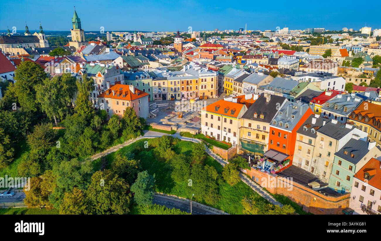 Panoramablick auf die Altstadt von Lublin, Polen. BILD Stockfoto
