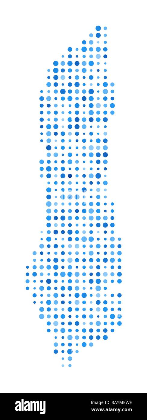 Grand Turk Island Dot Map. Digitale Form Der Begrenzungsform. Grand Turk Island Vektorbild. Blaue kreisförmige Punkte. Künstlerische Vektorillustration. Stock Vektor