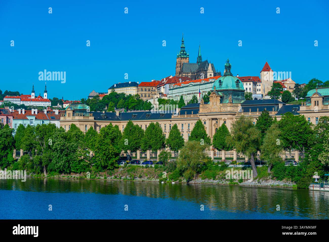 Akademie Straka und Prager Burg in Prag, Tschechische republik. BILD Stockfoto