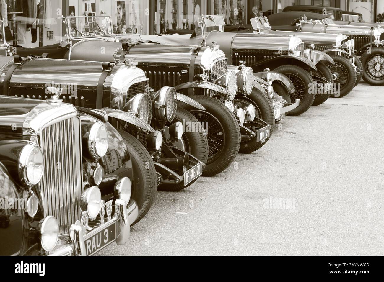 Bentley Sportwagen der 20er und frühen 30er Jahre, während des 10. Grand Prix Monaco Historique Stockfoto