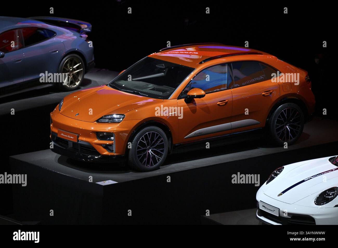 Siegerauto Porsche Macan Turbo, Tennis Damen Porsche Cup, Grand Prix, GP, Stuttgart 2025, Porsche Arena, Stuttgart, Baden-Württemberg, Deutschland, Eur Stockfoto