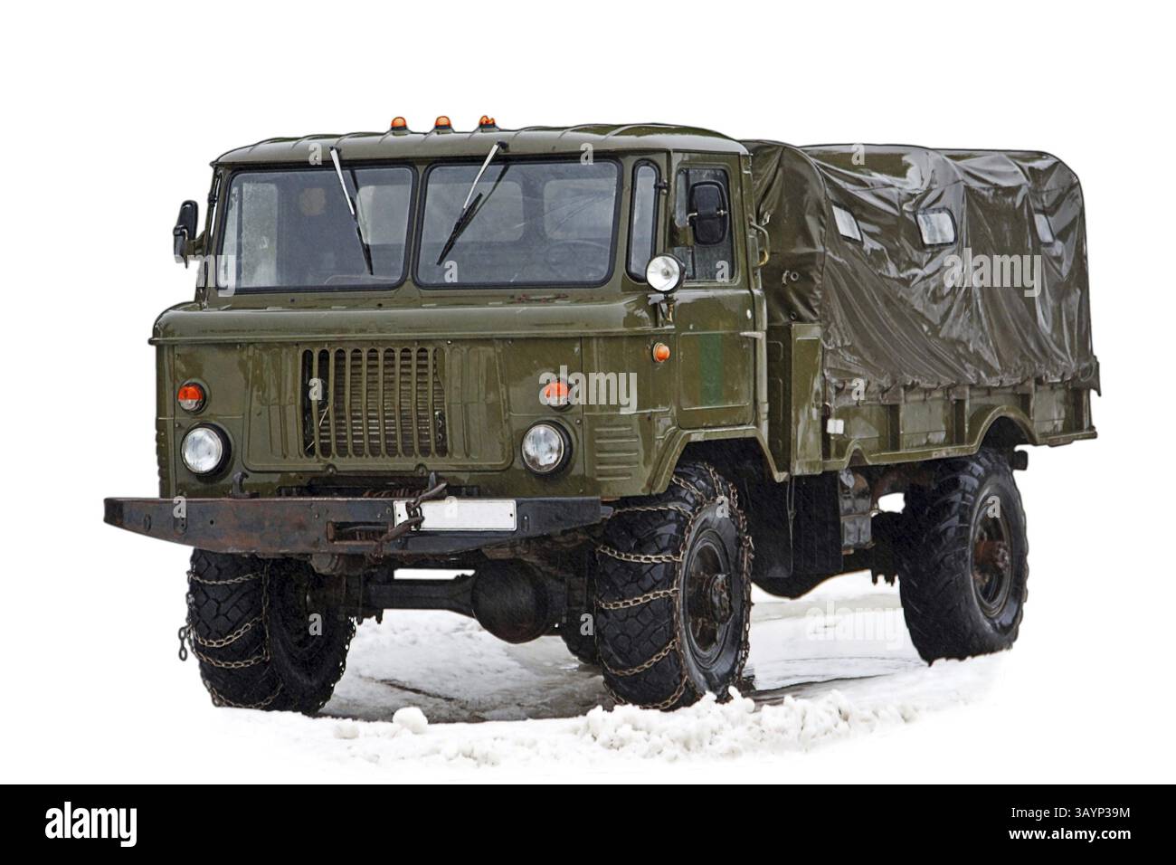 Vintage sowjetischen LKW unter Regen Stockfoto