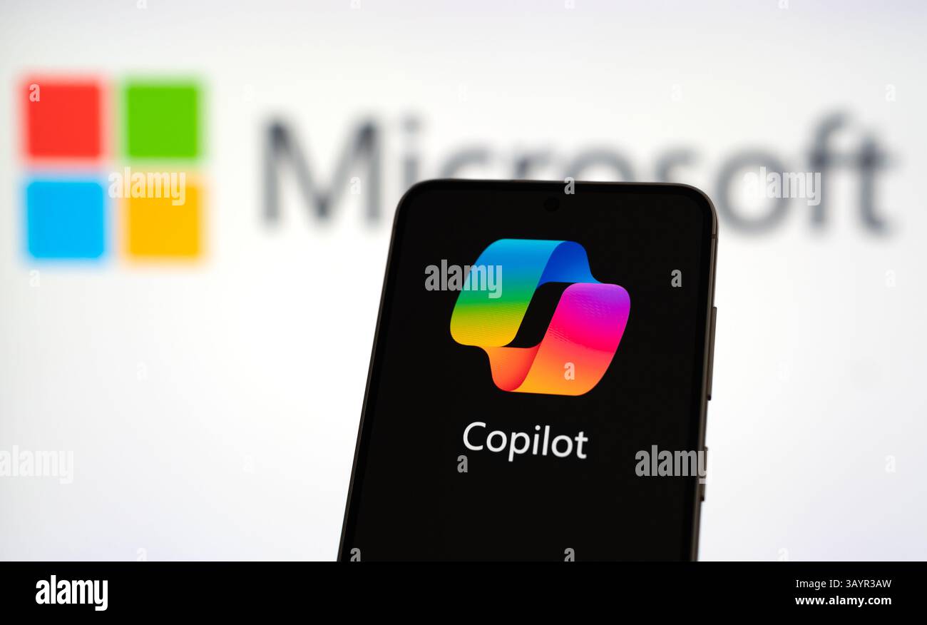 Copilot-Chatbot für künstliche Intelligenz, entwickelt von Microsoft Stockfoto