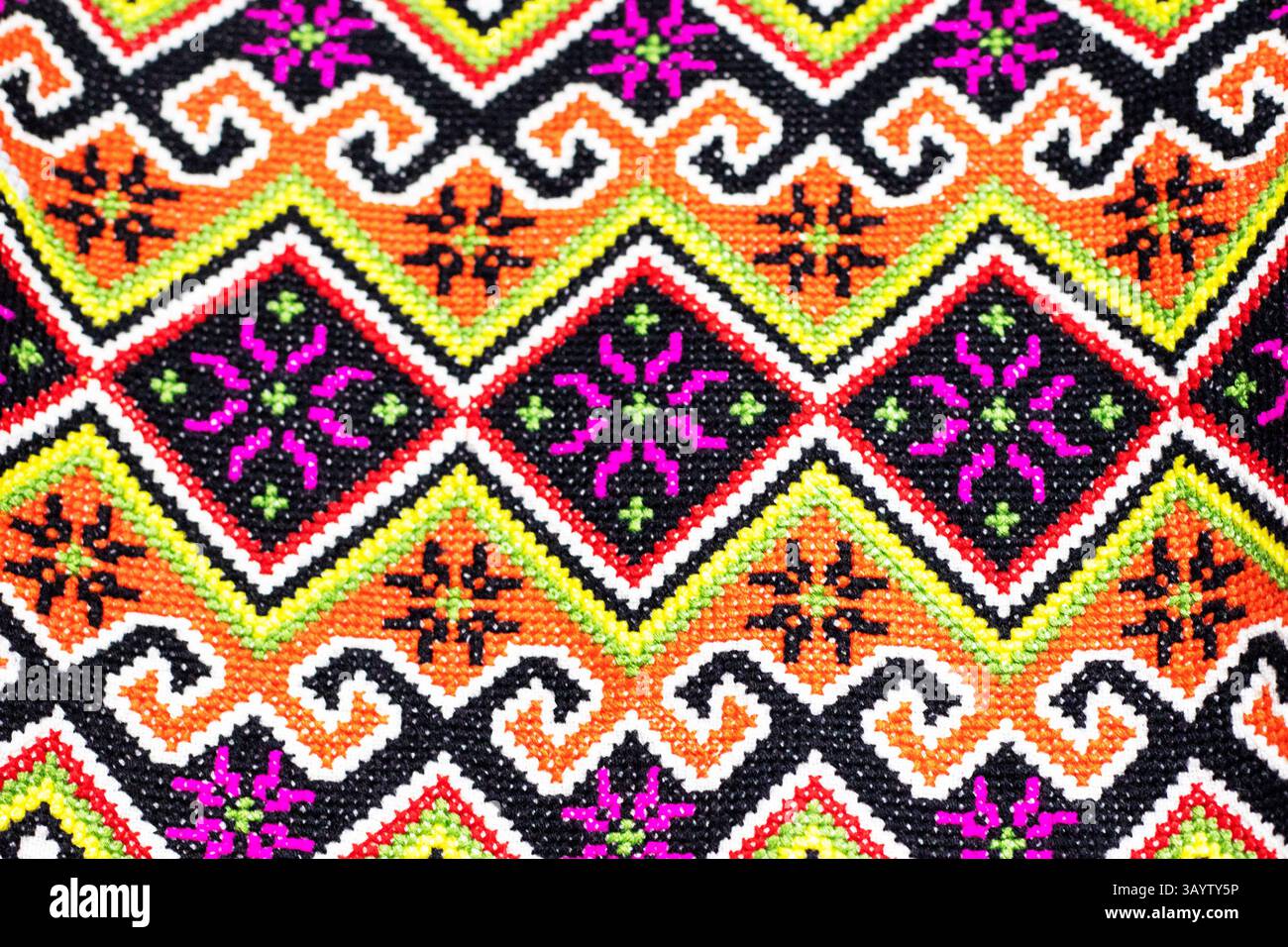 Traditionelle geometrische Stickmuster aus der Westukraine. Bräuche und Traditionen Stockfoto