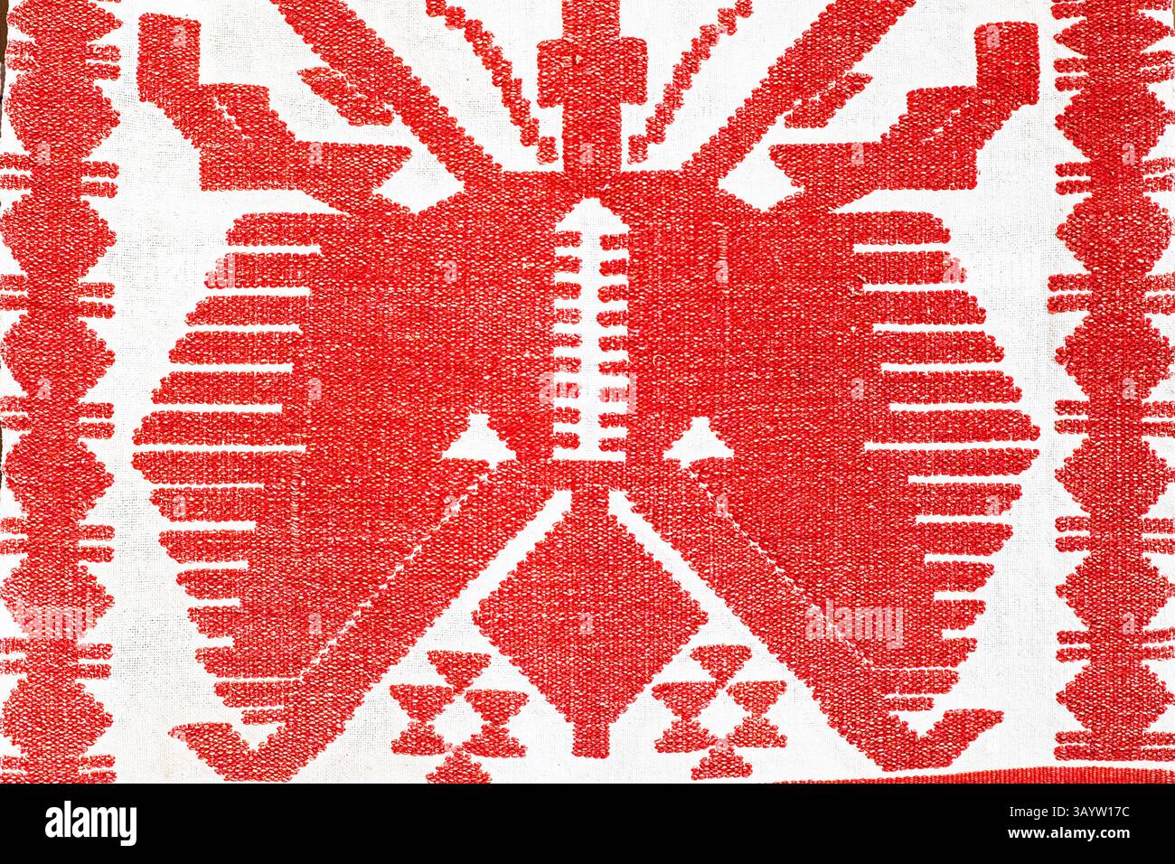 Traditionelle geometrische Stickmuster der Ostukraine. Bräuche und Traditionen Stockfoto