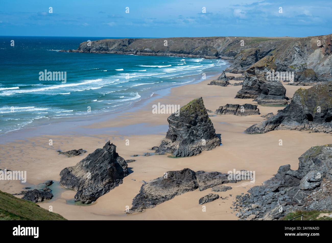 Bedruthan Steps, North Cornwall Coast Stockfoto
