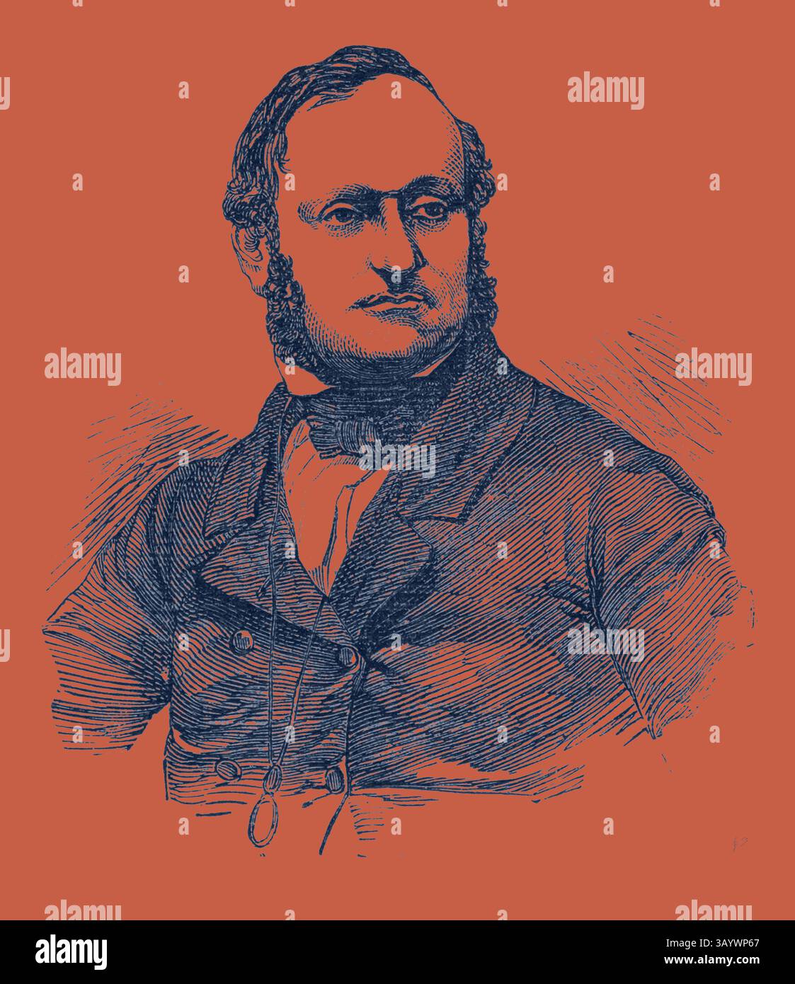 Ein gut gekleideter Mann mit unverwechselbaren Gesichtszügen und einem selbstbewussten Ausdruck, gekleidet in einem hohen Mantel und einer Krawatte. Er scheint aus dem 19. Jahrhundert zu stammen und zeigt die Mode und den Stil dieser Ära. M. Wolowski, Professor am Museum für Kunst und Wissenschaften. Mitglied der Legislative Assembly, stellvertretender Vorsitzender der Jury XXIX. Klassische Kunst mit modernem Touch, neu gestaltet von Artotop Stockfoto