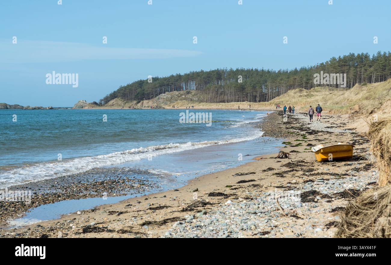 Llanddwyn Beach, Anglesey, North wales, Großbritannien. Aufgenommen am 30. März 2025. Stockfoto
