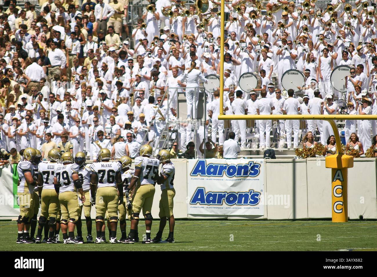 Am 4. September 2010 eröffneten die Georgia Tech Yellow Jackets ihre Saison mit der Austragung der South Carolina Bulldogs auf Grant Field im Bobby Dodd Stadium in Atlanta, GA. Georgia Tech besiegte die Bulldogs, 41-10. (Bild: © Kent McCorkle/Cal Sport Media/ZUMApress.com) Stockfoto