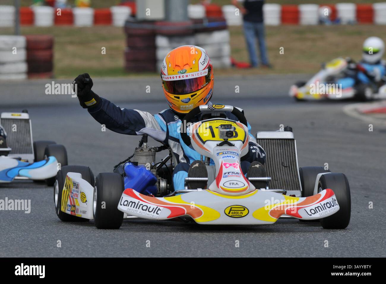 Anthoine Hubert war ein französischer Rennfahrer, Mitglied der Renault Sport Academy, er starb traurigerweise nach einem Unfall während des Spielrennens der Formel-2-Meisterschaft 2019 in Spa-Francorchamps beim Grand Prix Meeting in Belgien. Stockfoto