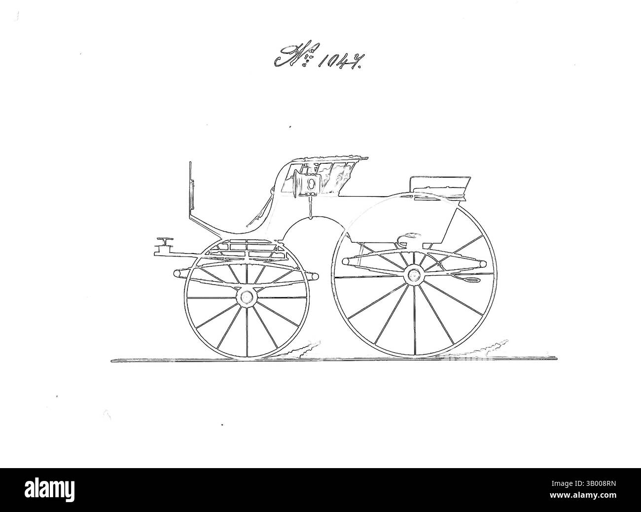 Ein Vintage-Wagen mit komplizierten Rädern und stilvollem Design, das ein Gefühl von Nostalgie und Eleganz ausstrahlt. Klassische Kunst mit modernem Touch, neu interpretiert von Artotop Stockfoto