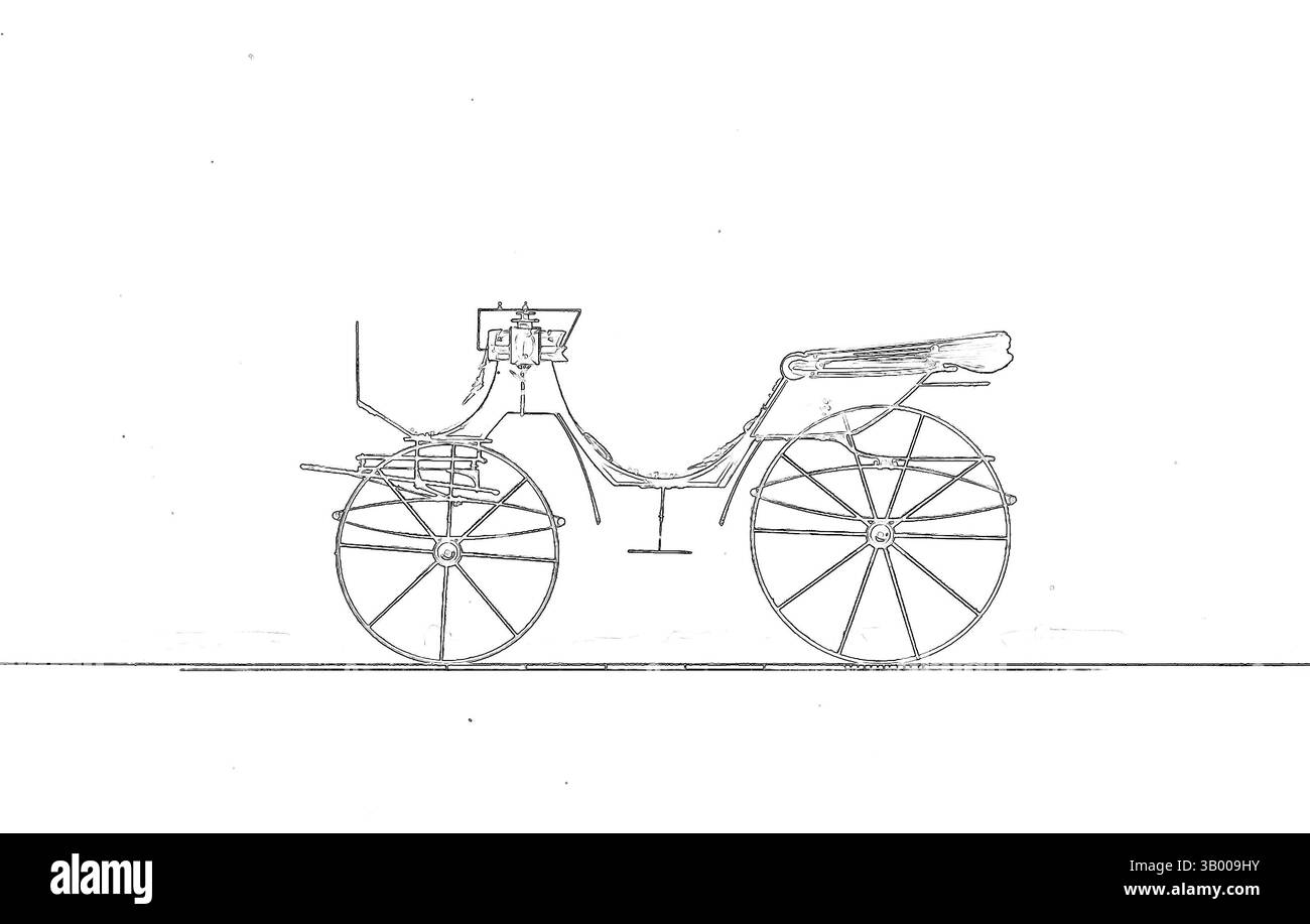 Ein Vintage-Wagen mit markanten, farbenfrohen Linien vor dunklem Hintergrund, mit eleganten Rädern und Schlittendesign. Klassische Kunst mit modernem Touch, neu interpretiert von Artotop Stockfoto