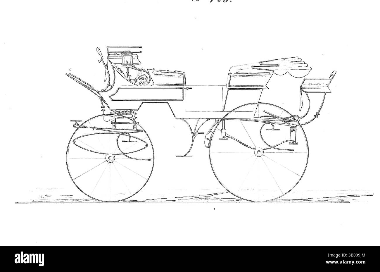 Ein Vintage-Wagen mit eleganten Rädern und komplizierten Details vor einem lebendigen, abstrakten Hintergrund, der sein klassisches Design unterstreicht. Klassische Kunst mit einem modernen Touch, neu interpretiert von Artotop Stockfoto