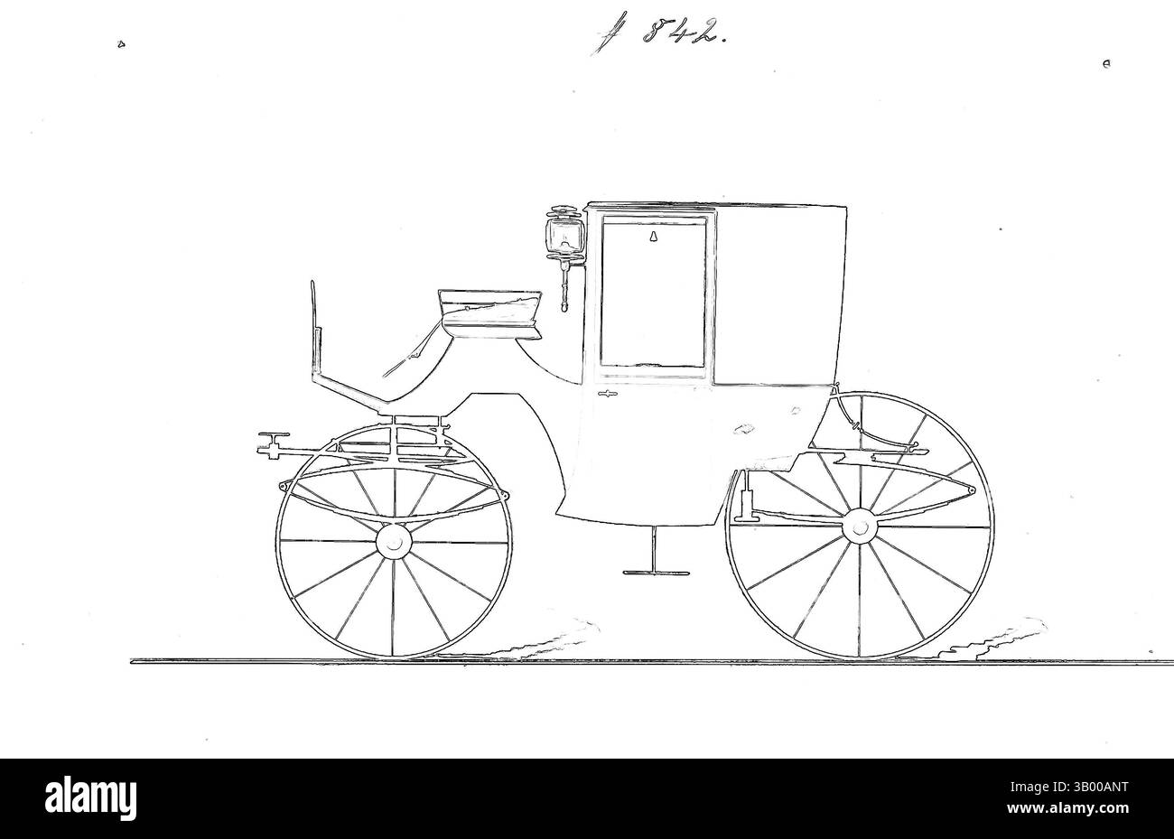 Ein Vintage-Wagen mit auffälligen Neonkonturen, der sein elegantes Design und seine komplizierten Raddetails vor dunkler Kulisse präsentiert. Klassische Kunst mit modernem Touch, neu interpretiert von Artotop Stockfoto