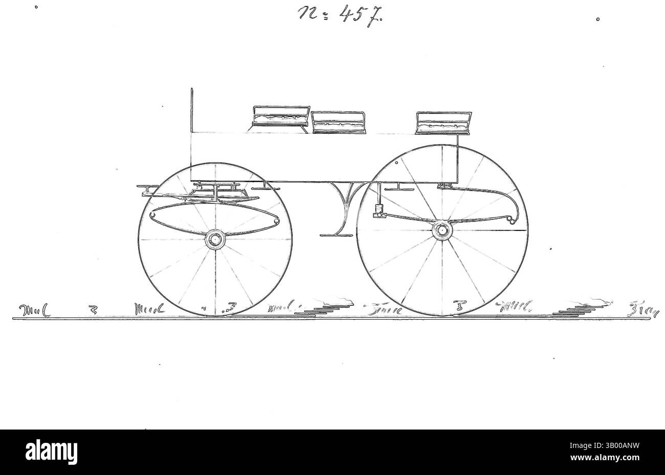 Eine stilisierte Wiedergabe einer Dampflokomotive, die durch leuchtende Umrisse und abstrakte Muster gekennzeichnet ist, die ein Gefühl von Bewegung und Nostalgie wecken. Klassische Kunst mit einem modernen Twist, neu interpretiert von Artotop Stockfoto