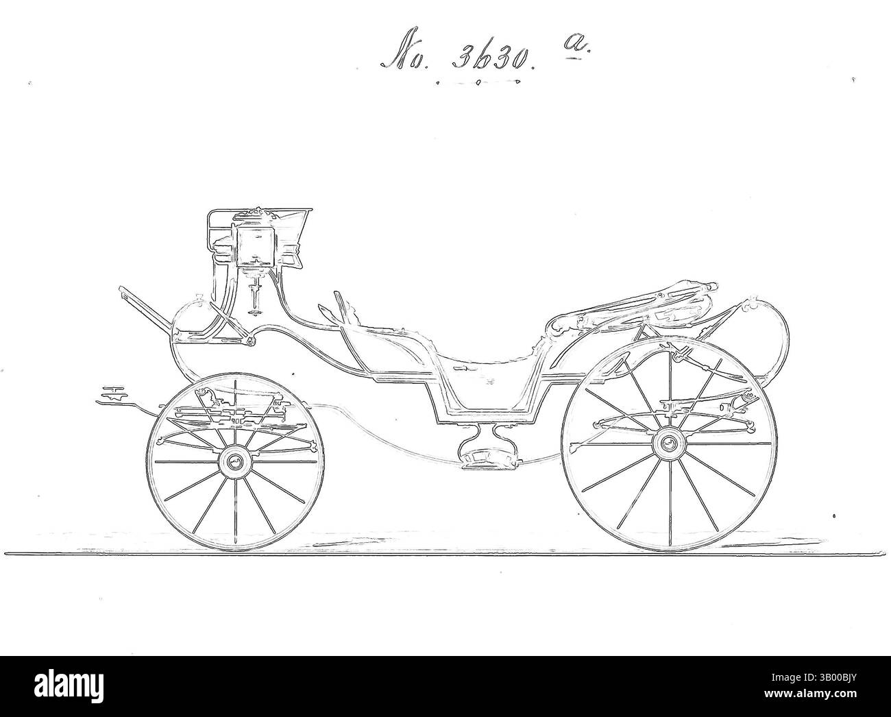 Ein kunstvoller Wagen mit eleganten Rädern und komplizierten Details, beleuchtet mit leuchtenden Neonkonturen vor dunkler Kulisse. Klassische Kunst mit modernem Touch, neu interpretiert von Artotop Stockfoto