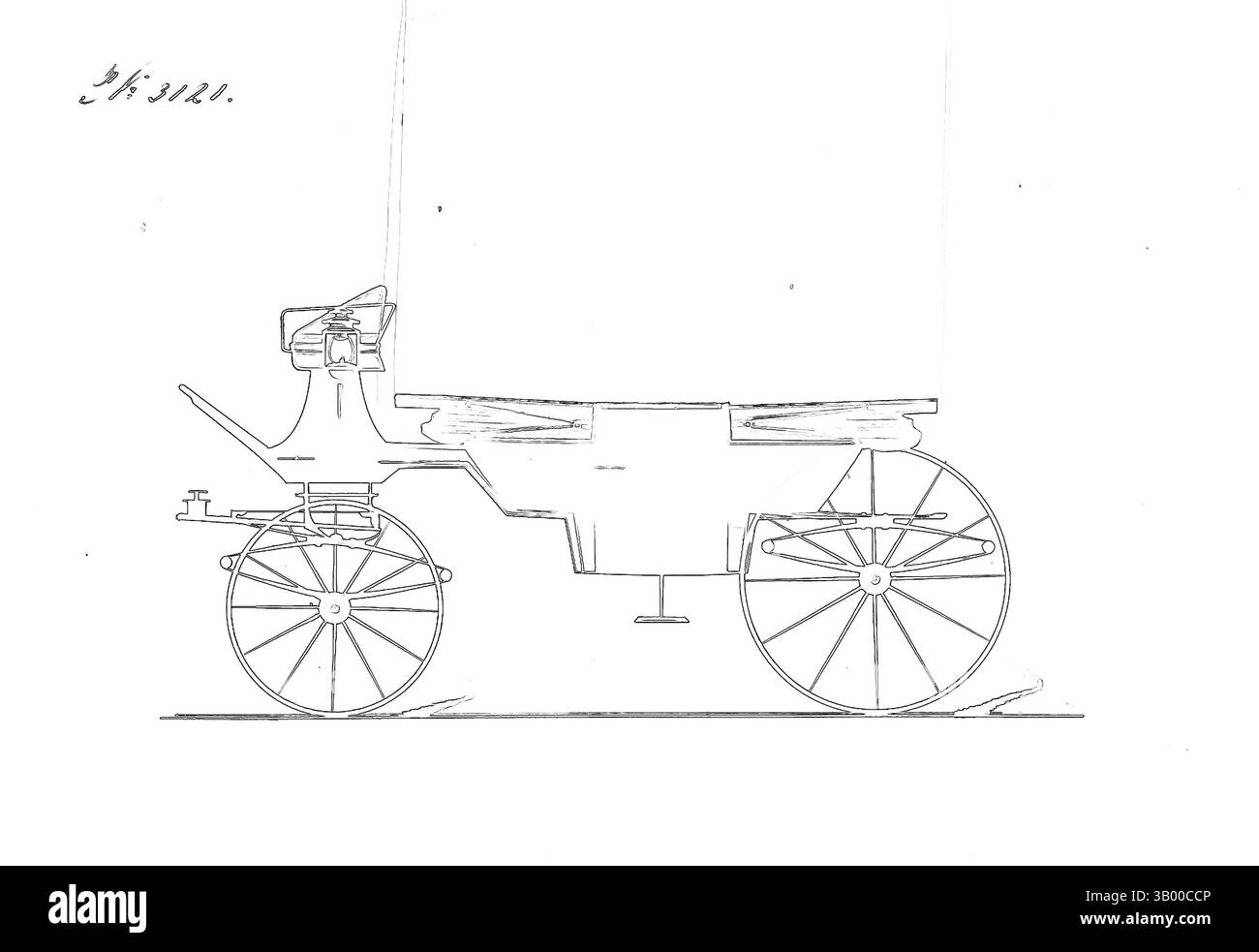 Ein Vintage-Wagen mit markanten Rädern und einer eleganten Umrandung, der ein lebendiges, künstlerisches Leuchten vor dunklem Hintergrund ausstrahlt. Klassische Kunst mit modernem Touch, neu interpretiert von Artotop Stockfoto