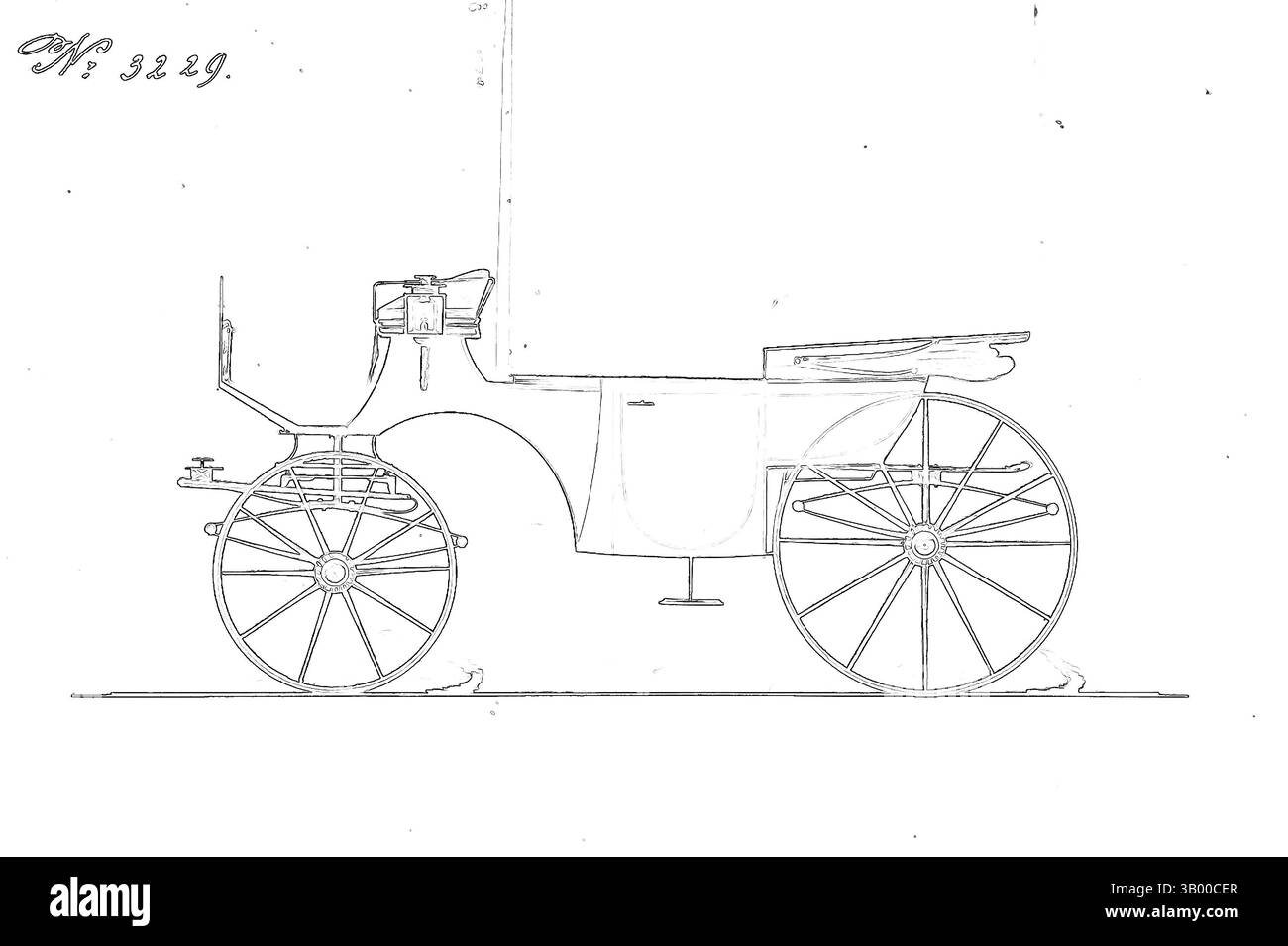 Ein Vintage-Fahrzeug mit markanten Rädern und komplizierten Details, beleuchtet von lebendigen, wirbelnden Farben, die ein ätherisches Leuchten erzeugen. Klassische Kunst mit modernem Touch, neu interpretiert von Artotop Stockfoto