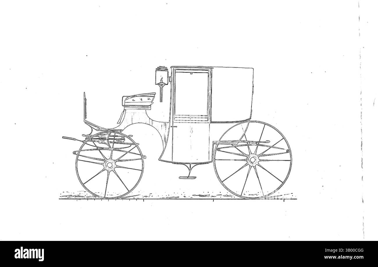 Ein Vintage-Wagen mit komplexen Rädern, hervorgehoben durch leuchtende Neonkonturen vor dunklem, strukturiertem Hintergrund. Klassische Kunst mit modernem Touch, neu interpretiert von Artotop Stockfoto