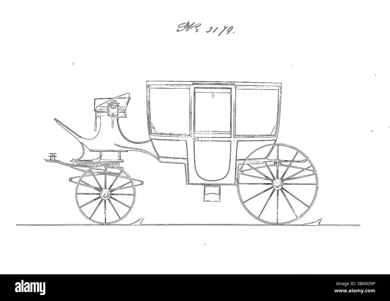 Eine stilisierte Darstellung einer alten Pferdekutsche, beleuchtet mit lebhaften Linien und einem funkelnden, farbenfrohen Hintergrund. Klassische Kunst mit einem modernen Touch, neu interpretiert von Artotop Stockfoto