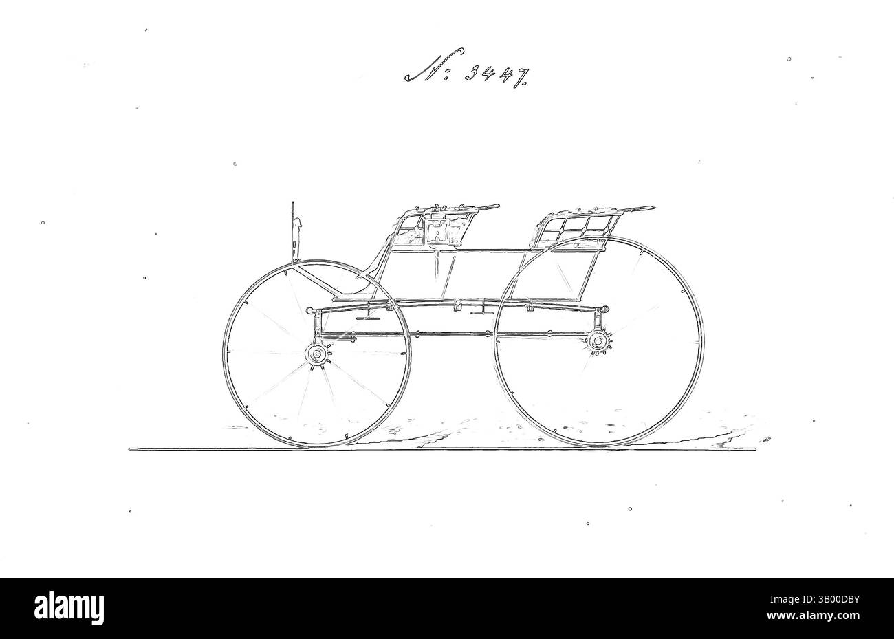 Eine künstlerische Darstellung eines Vintage-Kutschs mit komplizierten Raddesigns und einer skurrilen, leuchtenden Umrisse vor einem lebendigen Hintergrund. Klassische Kunst mit modernem Touch, neu interpretiert von Artotop Stockfoto